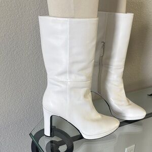 Calvin Klein White mid calf Heeled Boots